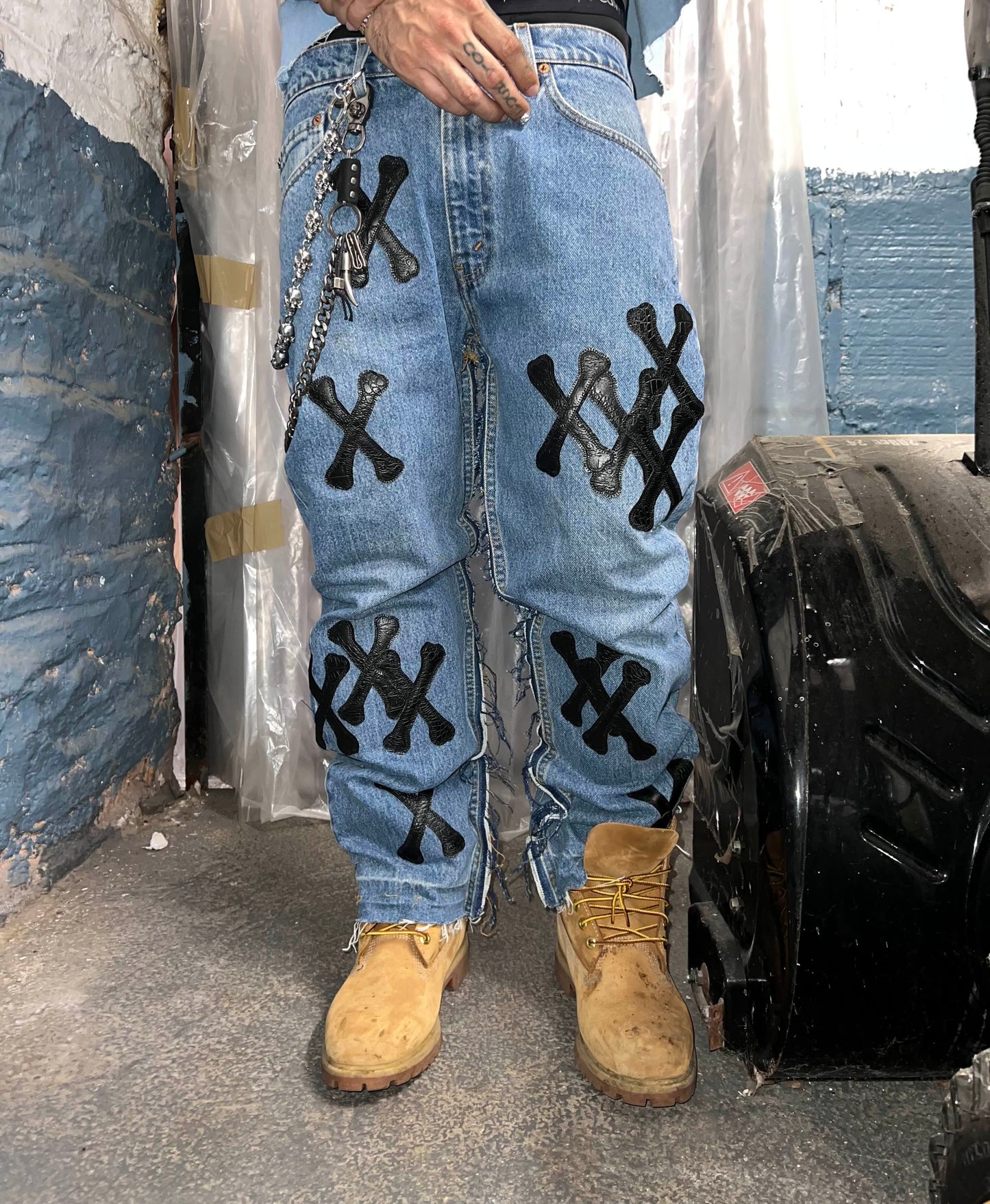 Bone Head Baggy Jeans (Blue Denim)