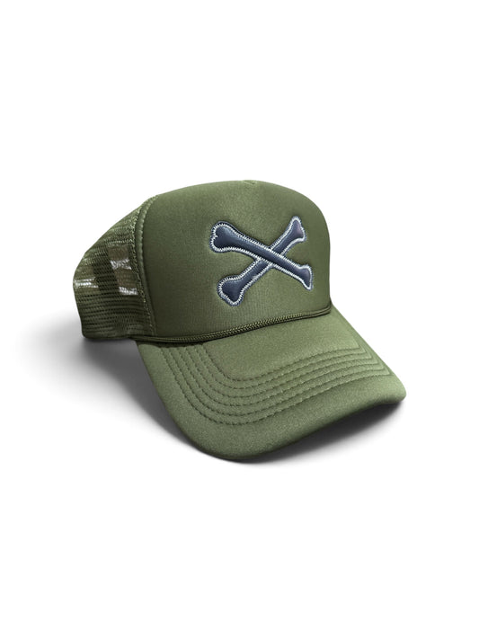 DeadLonely Leather Bone Trucker Hat