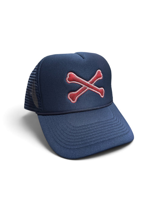 DeadLonely Leather Bone Trucker Hat