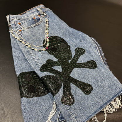 Deadlonely Skull & Bonez Jorts (Deep Green Alligator Leather)